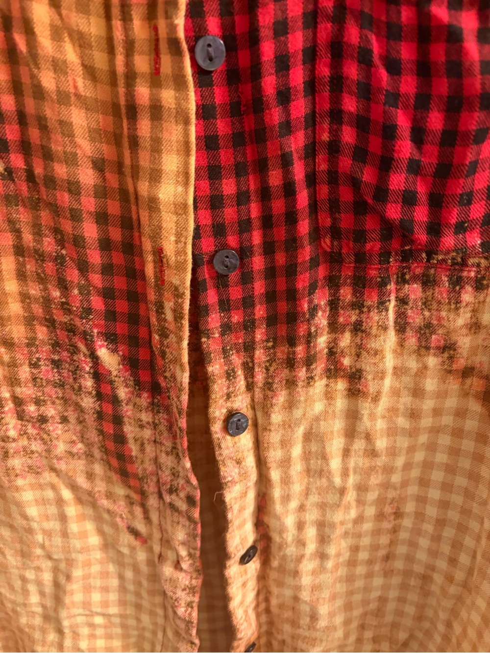 Custom Kansas City Chiefs Bleach Dipped Plannel Flannel Top M - Picture 4 of 7